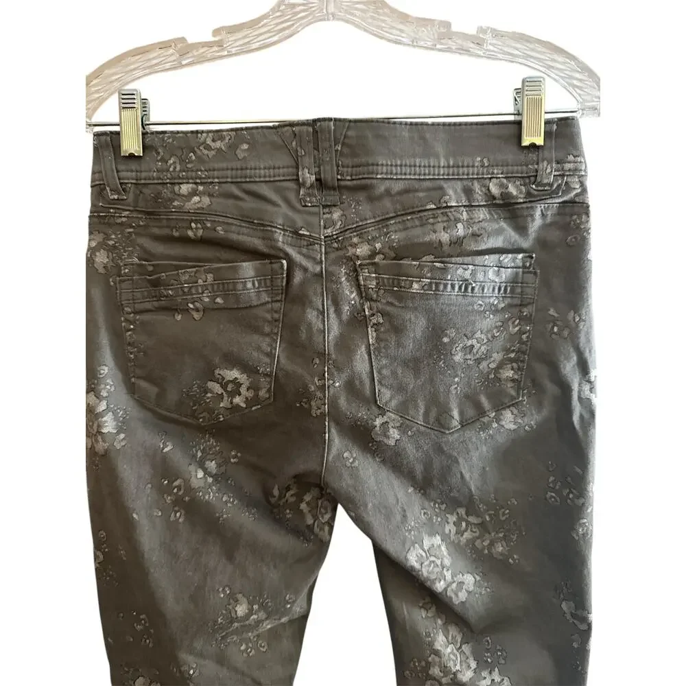 Democracy Women's Straight Leg Jeans - Olive Floral - Picture 2 of 8